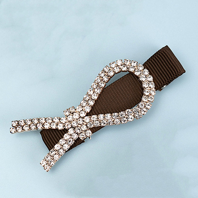 Women's Simple Style Geometric Alloy Cloth Plating Inlay Rhinestones Hair Clip display picture 5