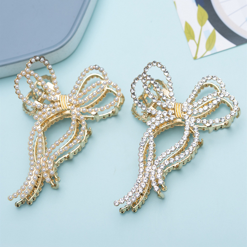 Women's Simple Style Geometric Alloy Cloth Plating Inlay Rhinestones Hair Clip display picture 6