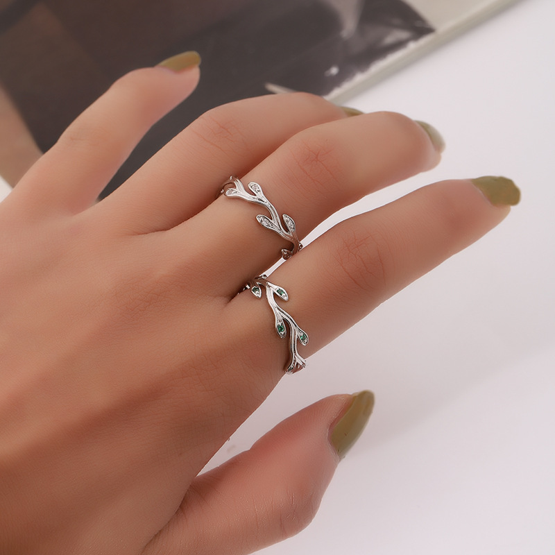 Casual Pastoral Solid Color Metal Inlay Zircon Women's Open Rings display picture 2