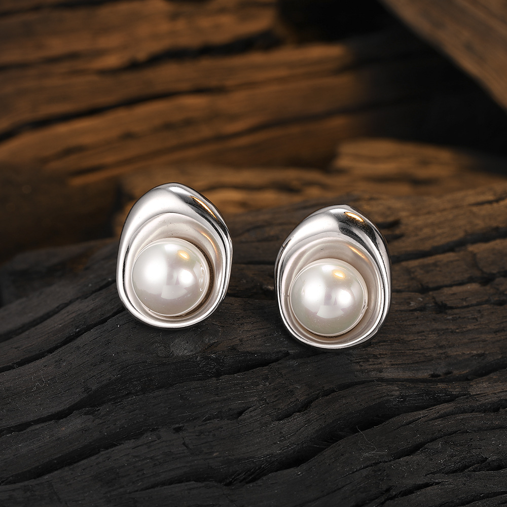 1 Pair Simple Style Round Plating Sterling Silver 24k Gold Plated White Gold Plated Ear Studs display picture 2