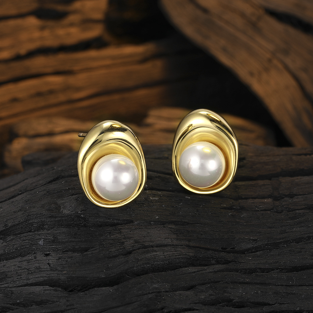 1 Pair Simple Style Round Plating Sterling Silver 24k Gold Plated White Gold Plated Ear Studs display picture 4