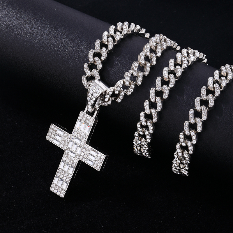 Hip-hop Cross Stainless Steel Plating Inlay Rhinestones Gold Plated Silver Plated Men's Charms Necklace display picture 6