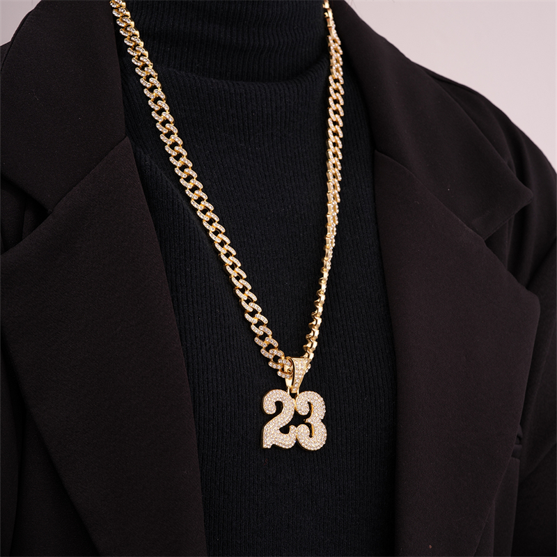 1 Piece Hip-hop Number Stainless Steel Alloy Plating Inlay Jewelry Accessories display picture 3