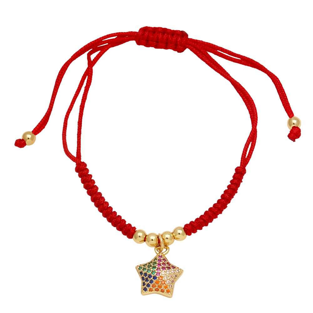 Estilo Simple Pentagrama Soga Cobre Enchapado Embutido Circón Chapado En Oro De 18 Quilates. Mujeres Pulsera display picture 4