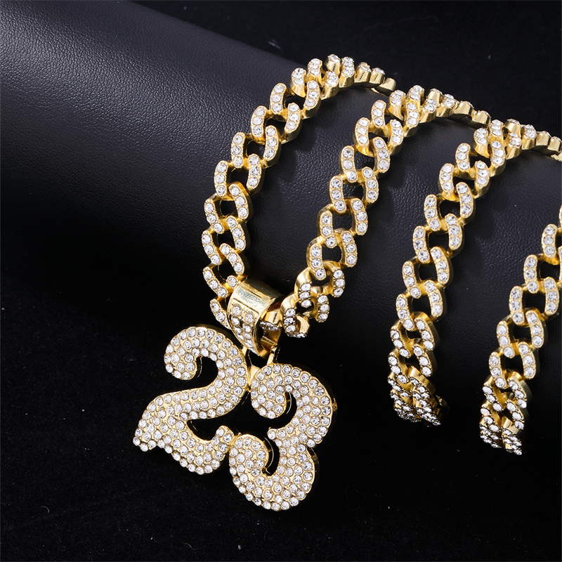 1 Piece Hip-hop Number Stainless Steel Alloy Plating Inlay Jewelry Accessories display picture 13