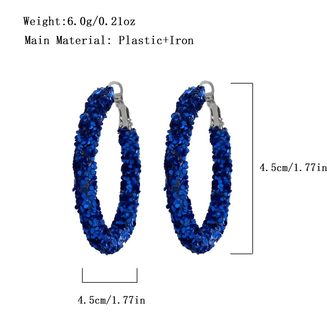 1 Paar IG-Stil Einfacher Stil Kreis Pailletten Kunststoff Eisen Ohrringe display picture 1