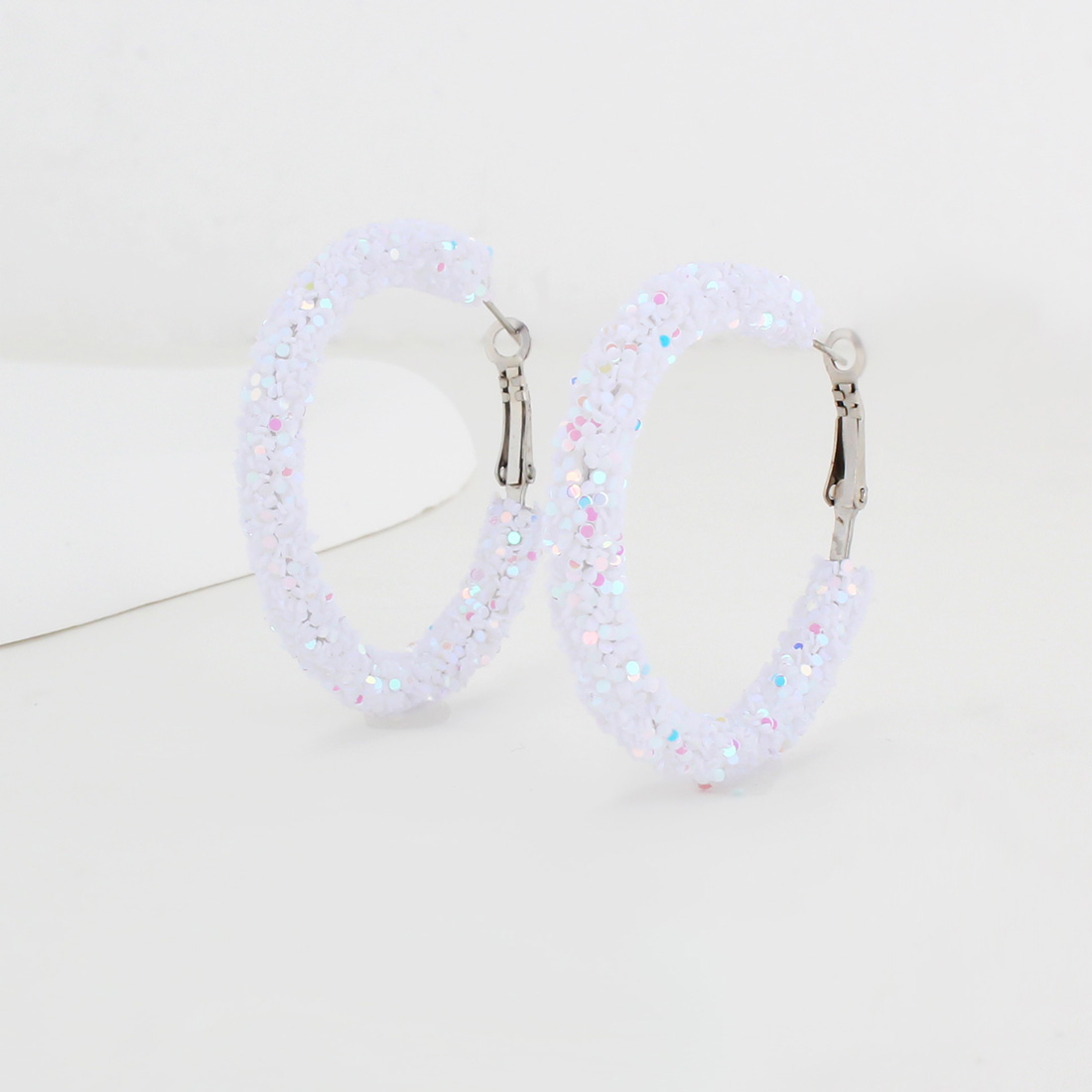 1 Pair IG Style Simple Style Circle Sequins Plastic Iron Earrings display picture 5