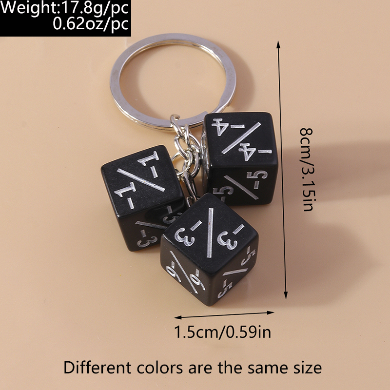 Modern Style Dice Zinc Alloy Bag Pendant Keychain display picture 1