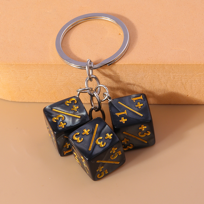 Modern Style Dice Zinc Alloy Bag Pendant Keychain display picture 6