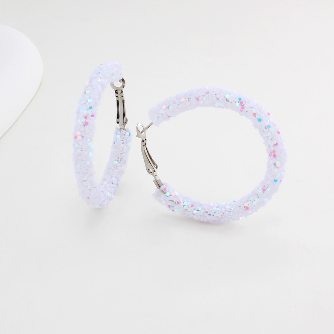 1 Pair IG Style Simple Style Circle Sequins Plastic Iron Earrings display picture 6