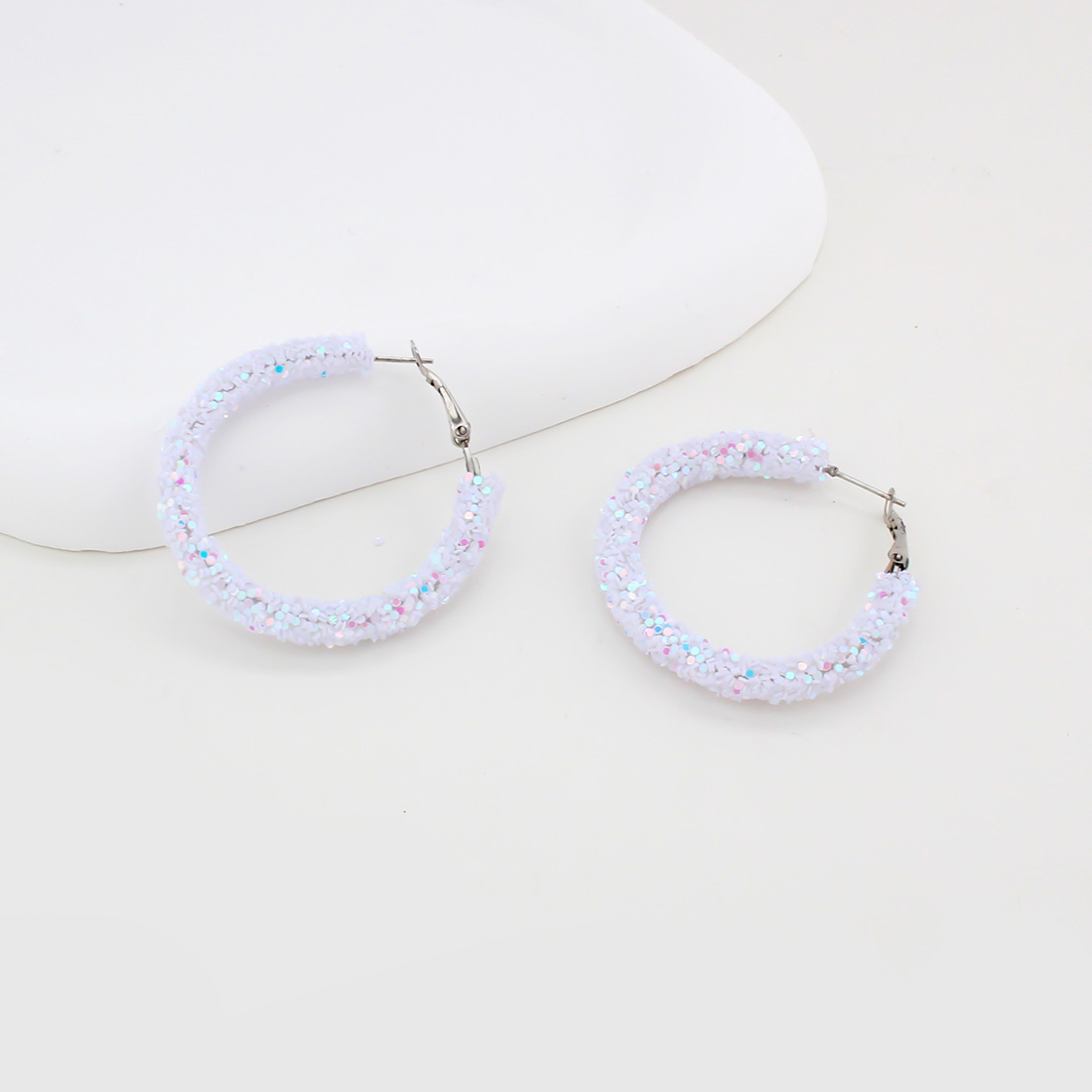 1 Pair IG Style Simple Style Circle Sequins Plastic Iron Earrings display picture 8