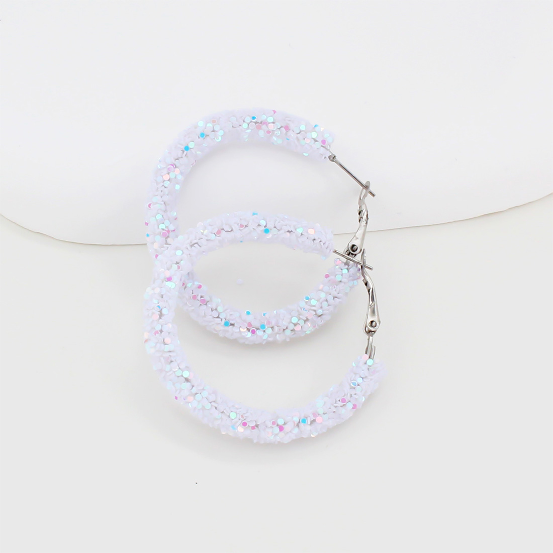 1 Pair IG Style Simple Style Circle Sequins Plastic Iron Earrings display picture 9