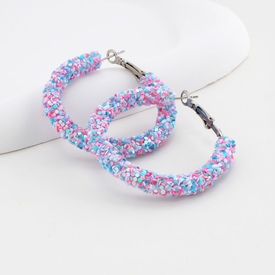 1 Pair IG Style Simple Style Circle Sequins Plastic Iron Earrings display picture 10
