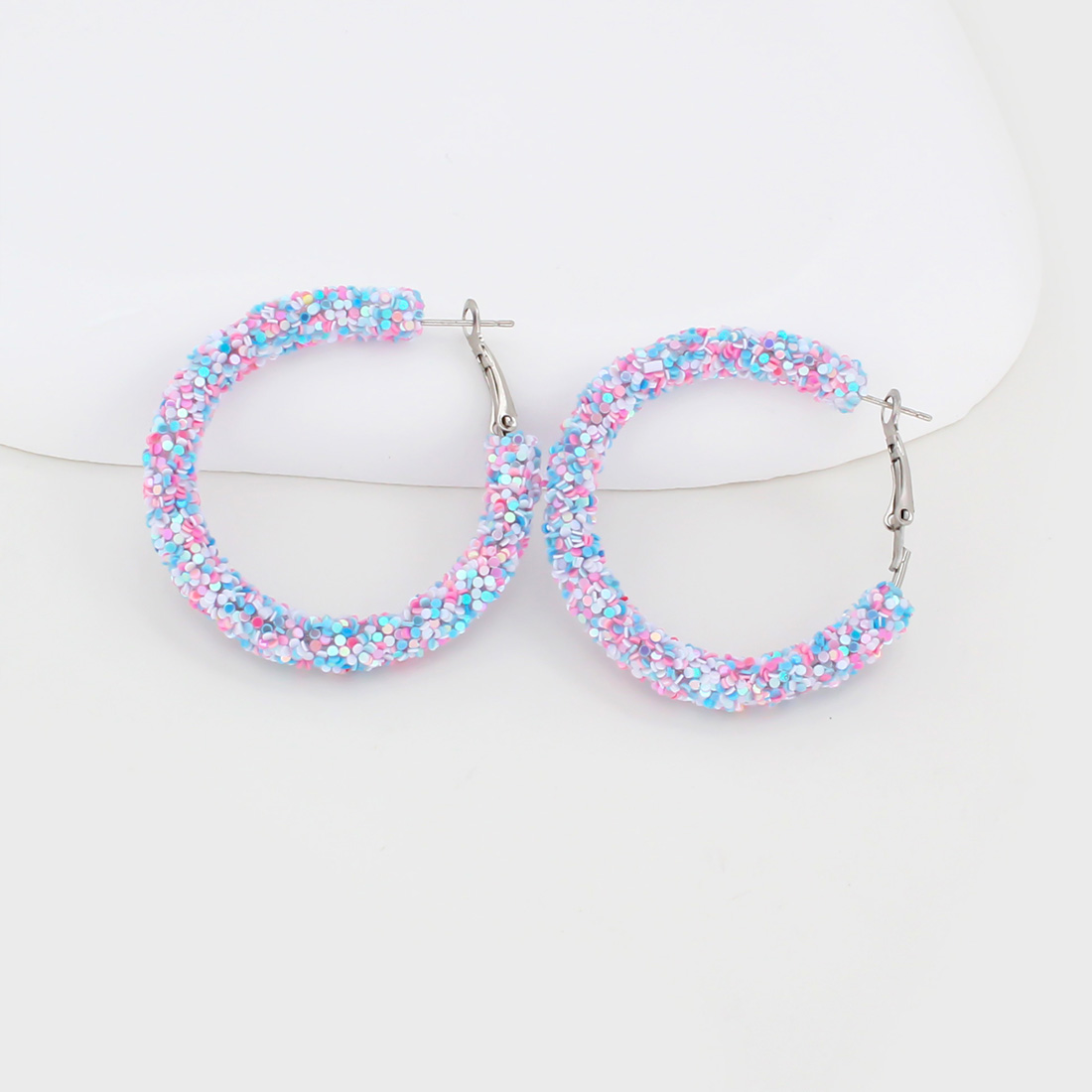 1 Pair IG Style Simple Style Circle Sequins Plastic Iron Earrings display picture 11