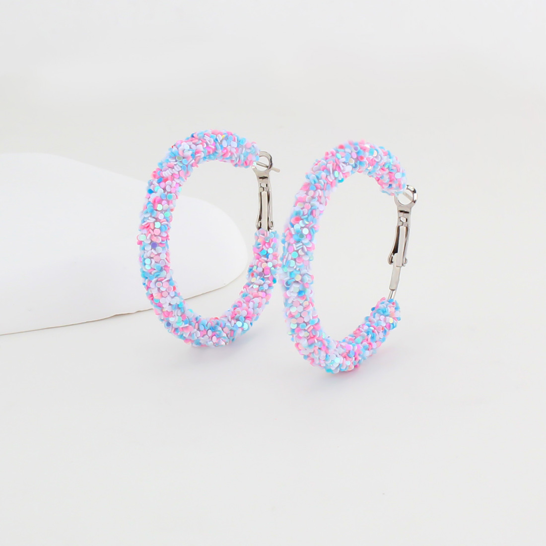 1 Pair IG Style Simple Style Circle Sequins Plastic Iron Earrings display picture 12
