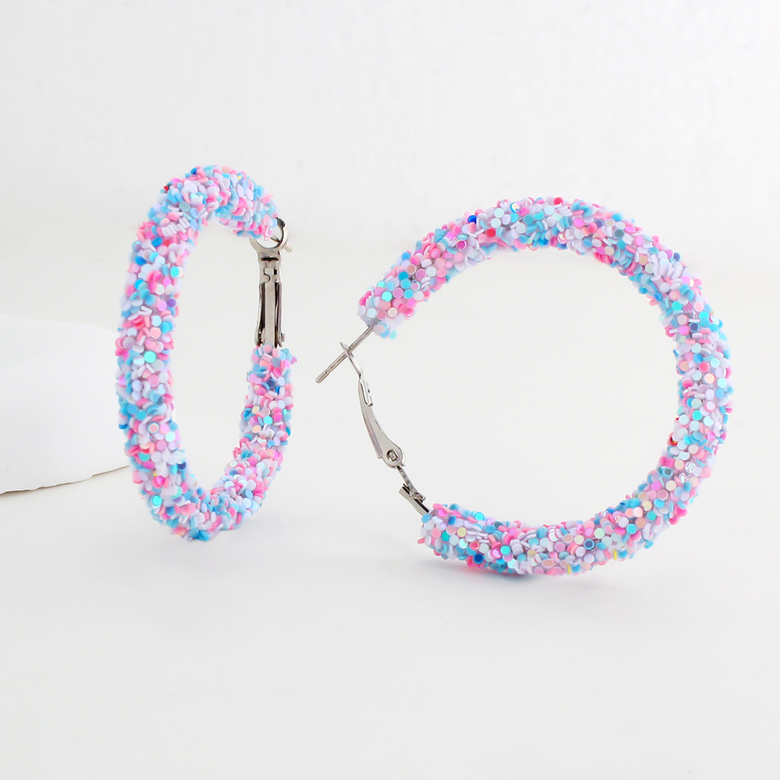 1 Pair IG Style Simple Style Circle Sequins Plastic Iron Earrings display picture 14