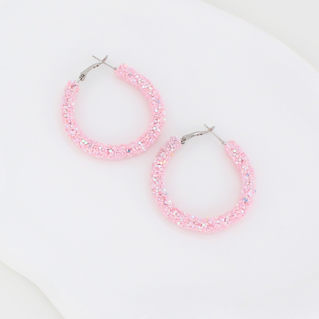 1 Pair IG Style Simple Style Circle Sequins Plastic Iron Earrings display picture 20