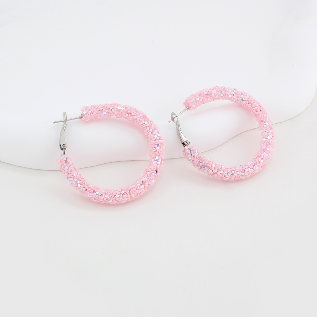 1 Pair IG Style Simple Style Circle Sequins Plastic Iron Earrings display picture 21
