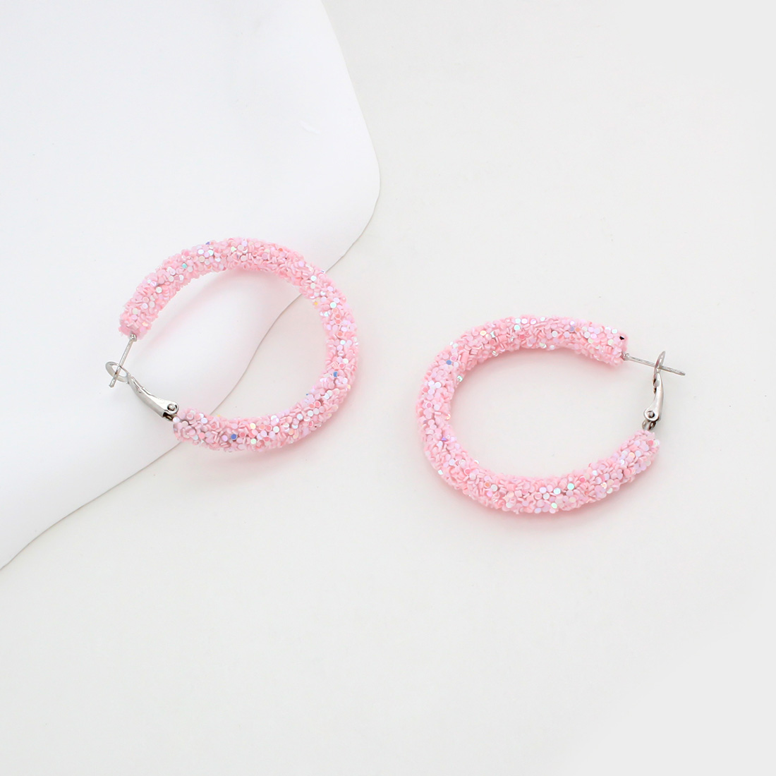 1 Pair IG Style Simple Style Circle Sequins Plastic Iron Earrings display picture 22