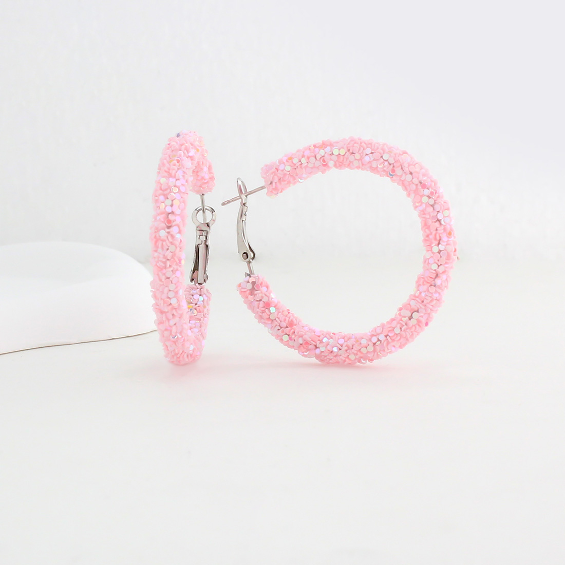 1 Pair IG Style Simple Style Circle Sequins Plastic Iron Earrings display picture 23