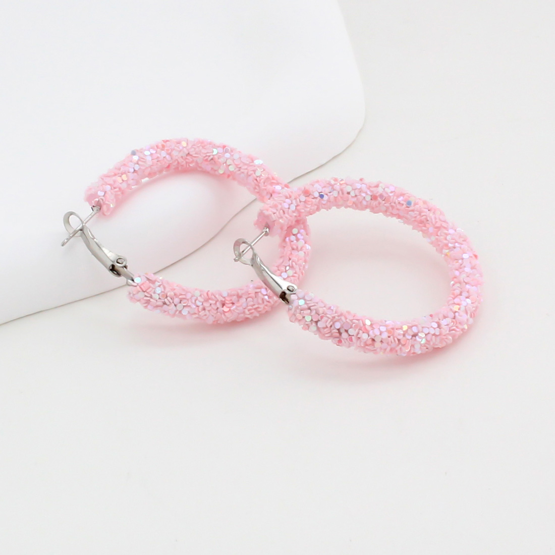 1 Pair IG Style Simple Style Circle Sequins Plastic Iron Earrings display picture 24