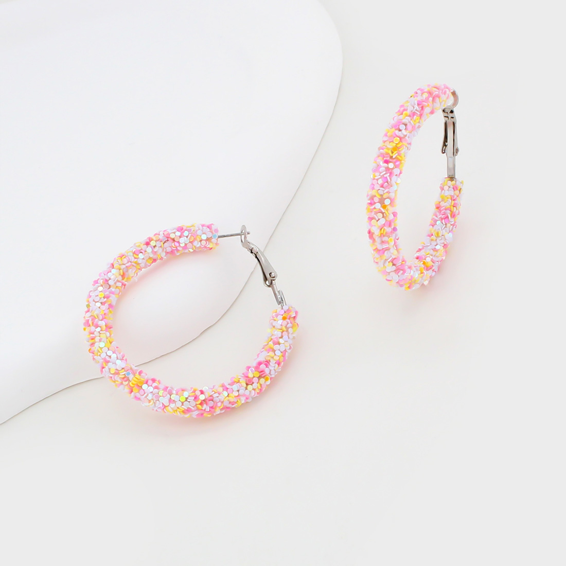 1 Pair IG Style Simple Style Circle Sequins Plastic Iron Earrings display picture 25