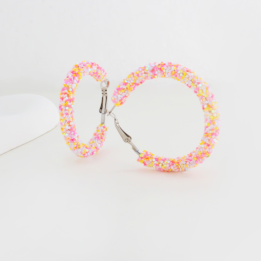 1 Pair IG Style Simple Style Circle Sequins Plastic Iron Earrings display picture 26