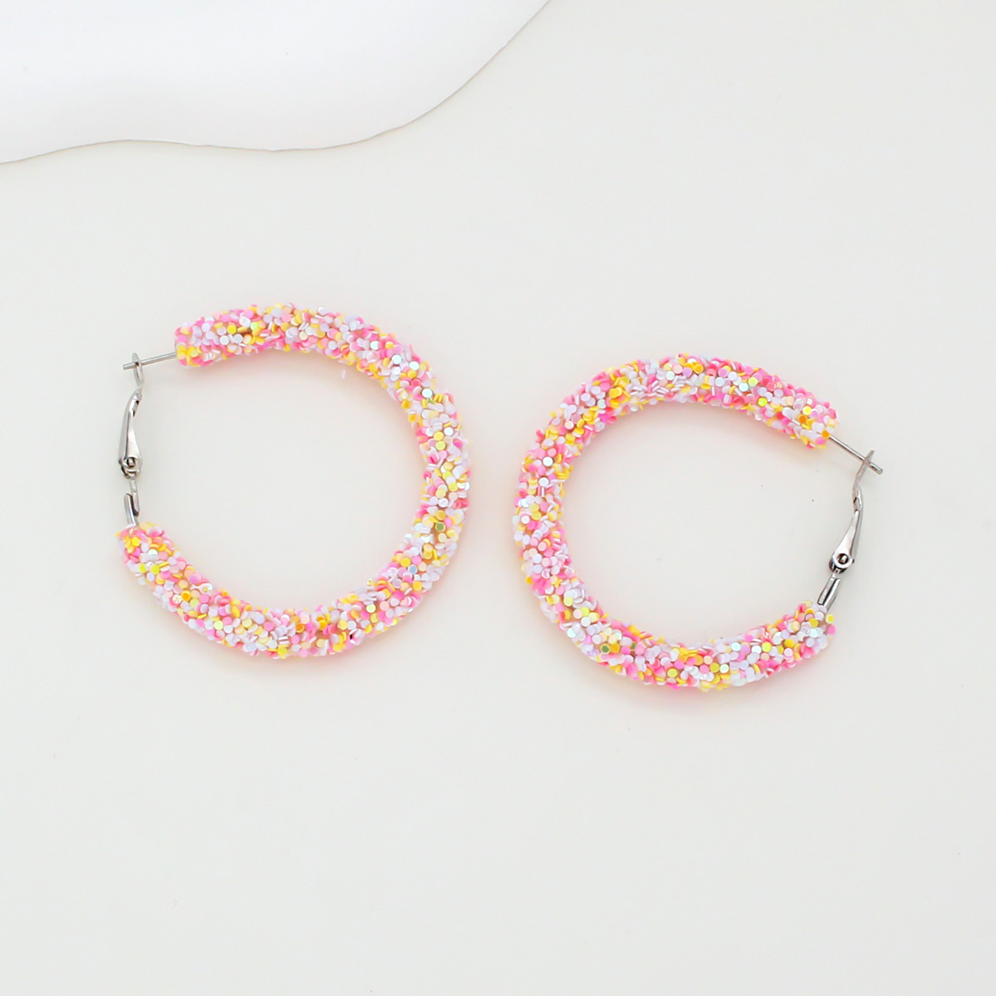 1 Pair IG Style Simple Style Circle Sequins Plastic Iron Earrings display picture 27