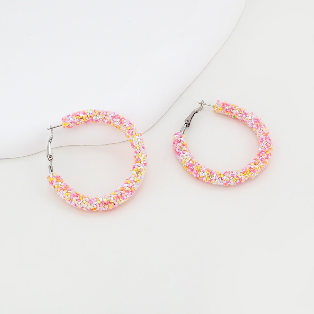 1 Pair IG Style Simple Style Circle Sequins Plastic Iron Earrings display picture 28