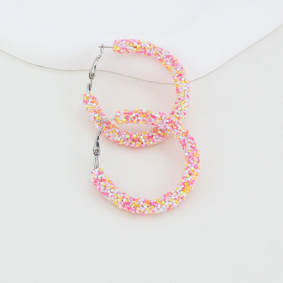 1 Pair IG Style Simple Style Circle Sequins Plastic Iron Earrings display picture 29