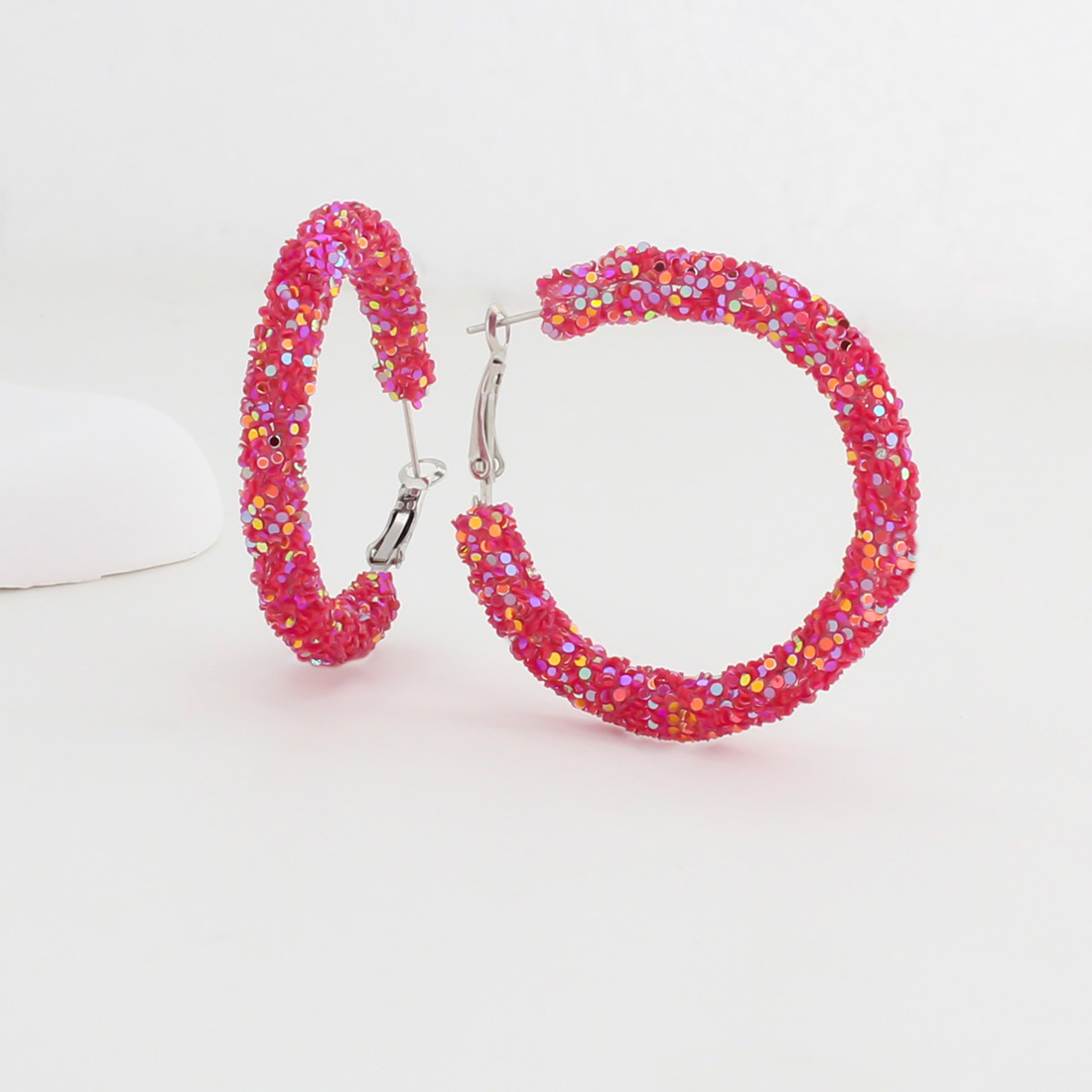 1 Pair IG Style Simple Style Circle Sequins Plastic Iron Earrings display picture 35