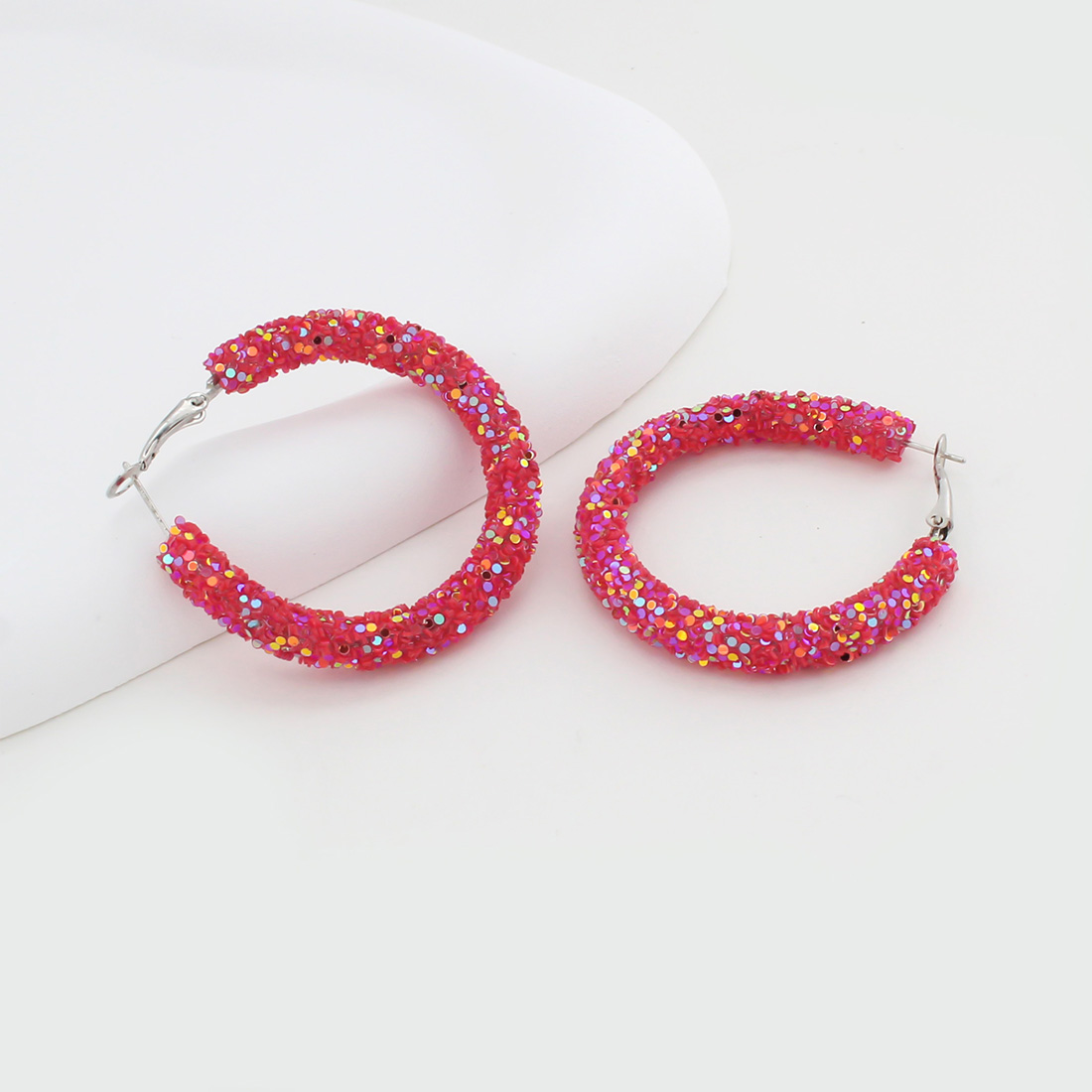 1 Pair IG Style Simple Style Circle Sequins Plastic Iron Earrings display picture 38