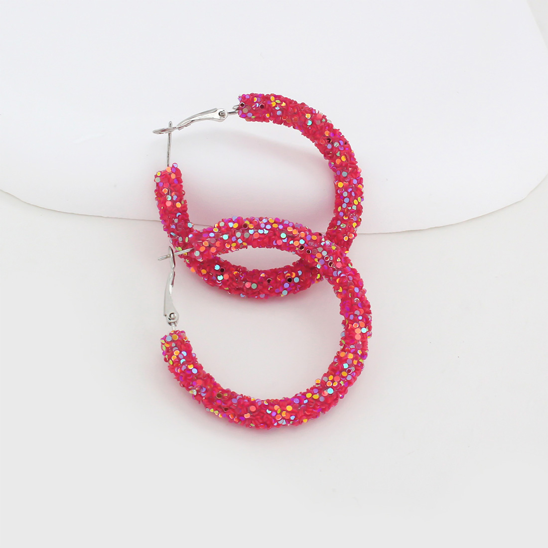 1 Pair IG Style Simple Style Circle Sequins Plastic Iron Earrings display picture 39