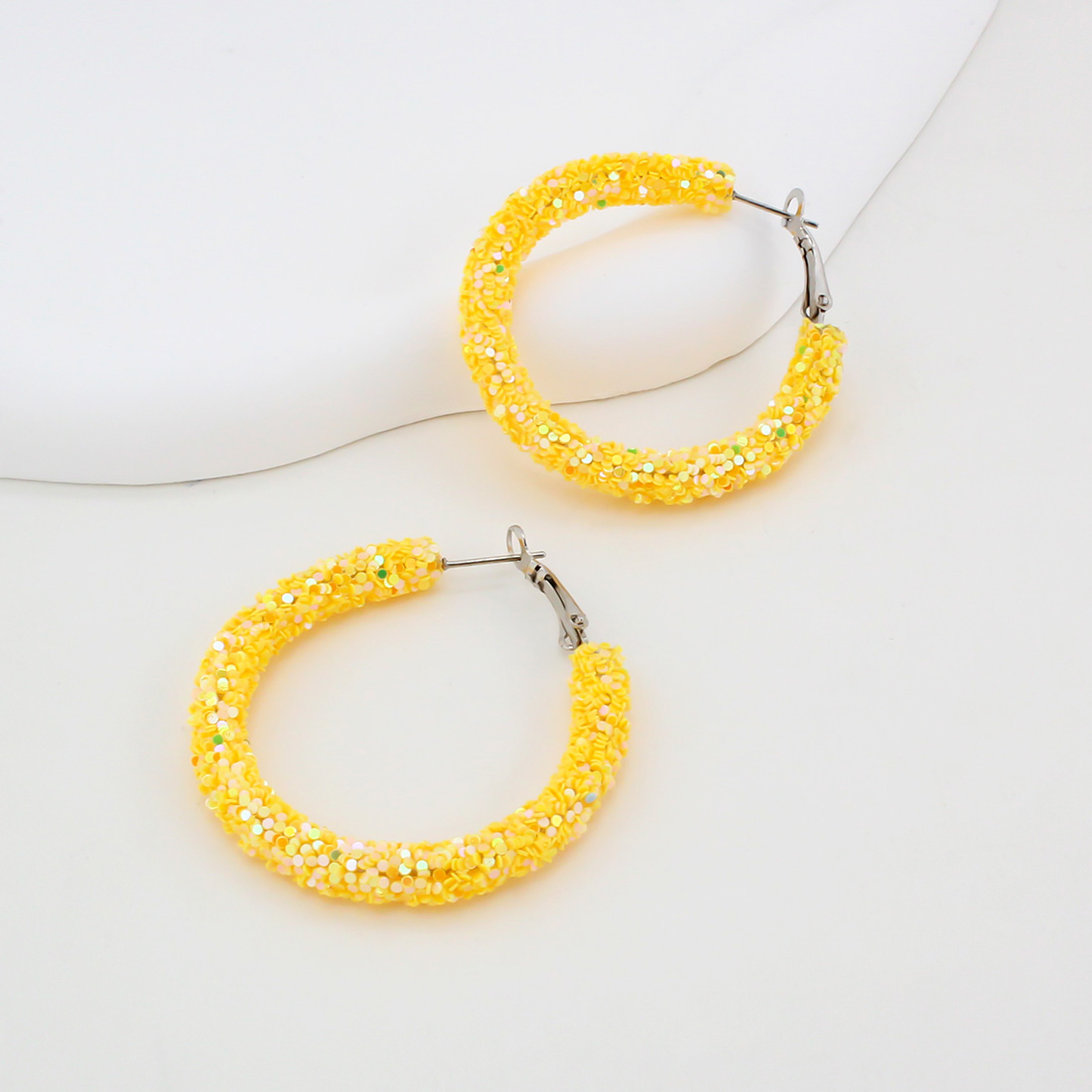 1 Pair IG Style Simple Style Circle Sequins Plastic Iron Earrings display picture 46