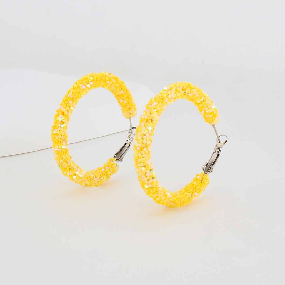 1 Pair IG Style Simple Style Circle Sequins Plastic Iron Earrings display picture 48