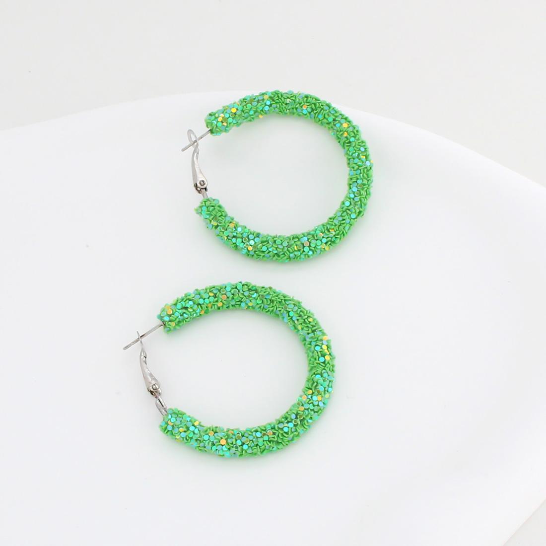 1 Pair IG Style Simple Style Circle Sequins Plastic Iron Earrings display picture 52