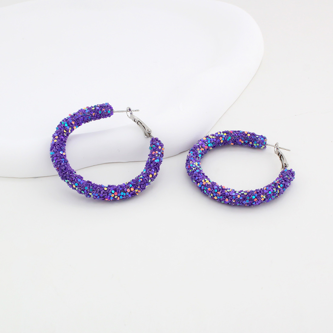 1 Pair IG Style Simple Style Circle Sequins Plastic Iron Earrings display picture 62