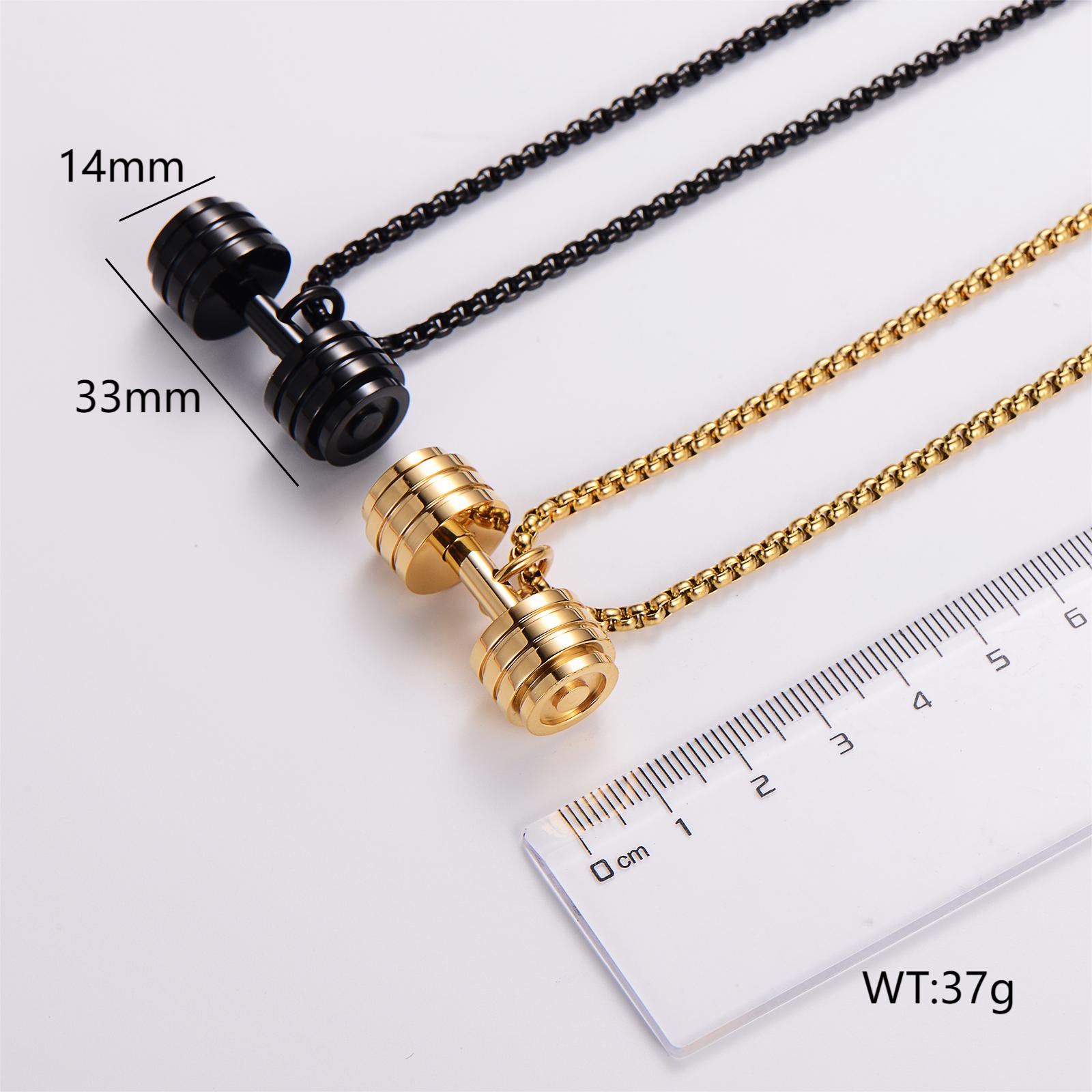 304 Stainless Steel 18K Gold Plated Casual Barbell display picture 6