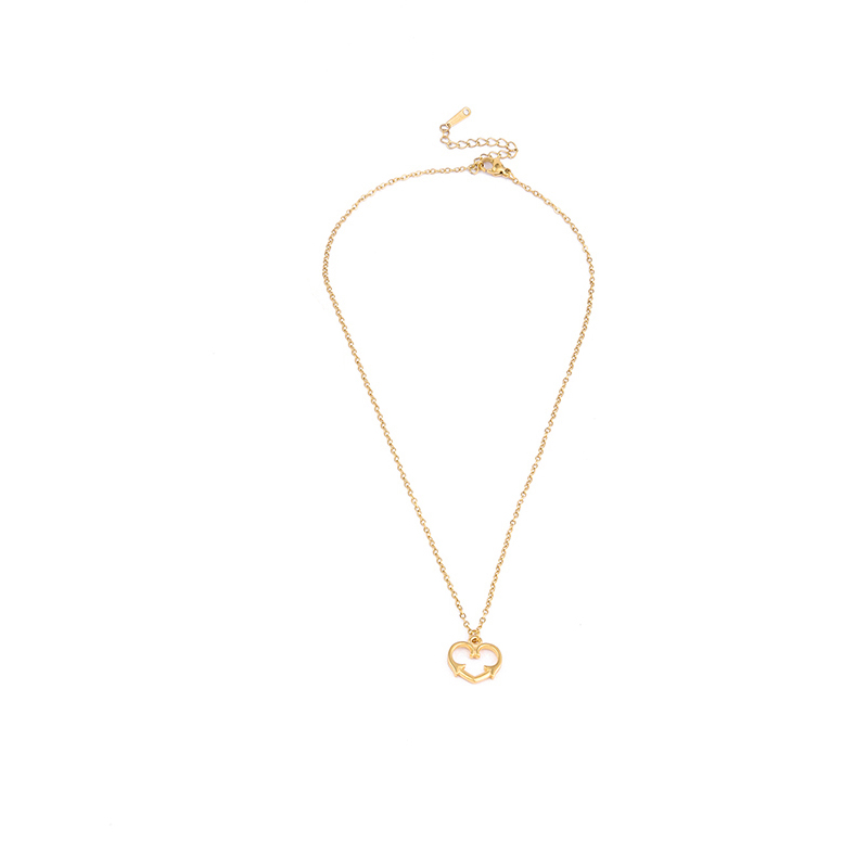 Stainless Steel 18K Gold Plated IG Style Enamel Plating Star Moon Heart Shape Pendant Necklace display picture 10