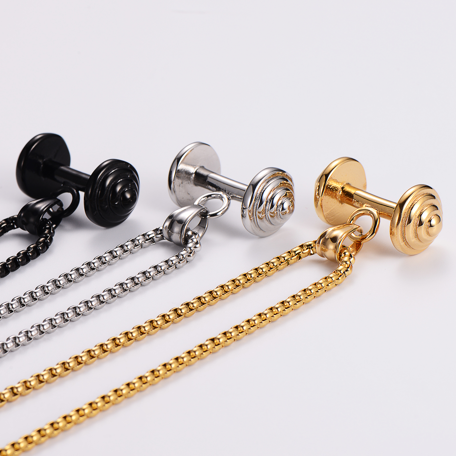 304 Stainless Steel 18K Gold Plated Hip-Hop Plating Barbell display picture 5
