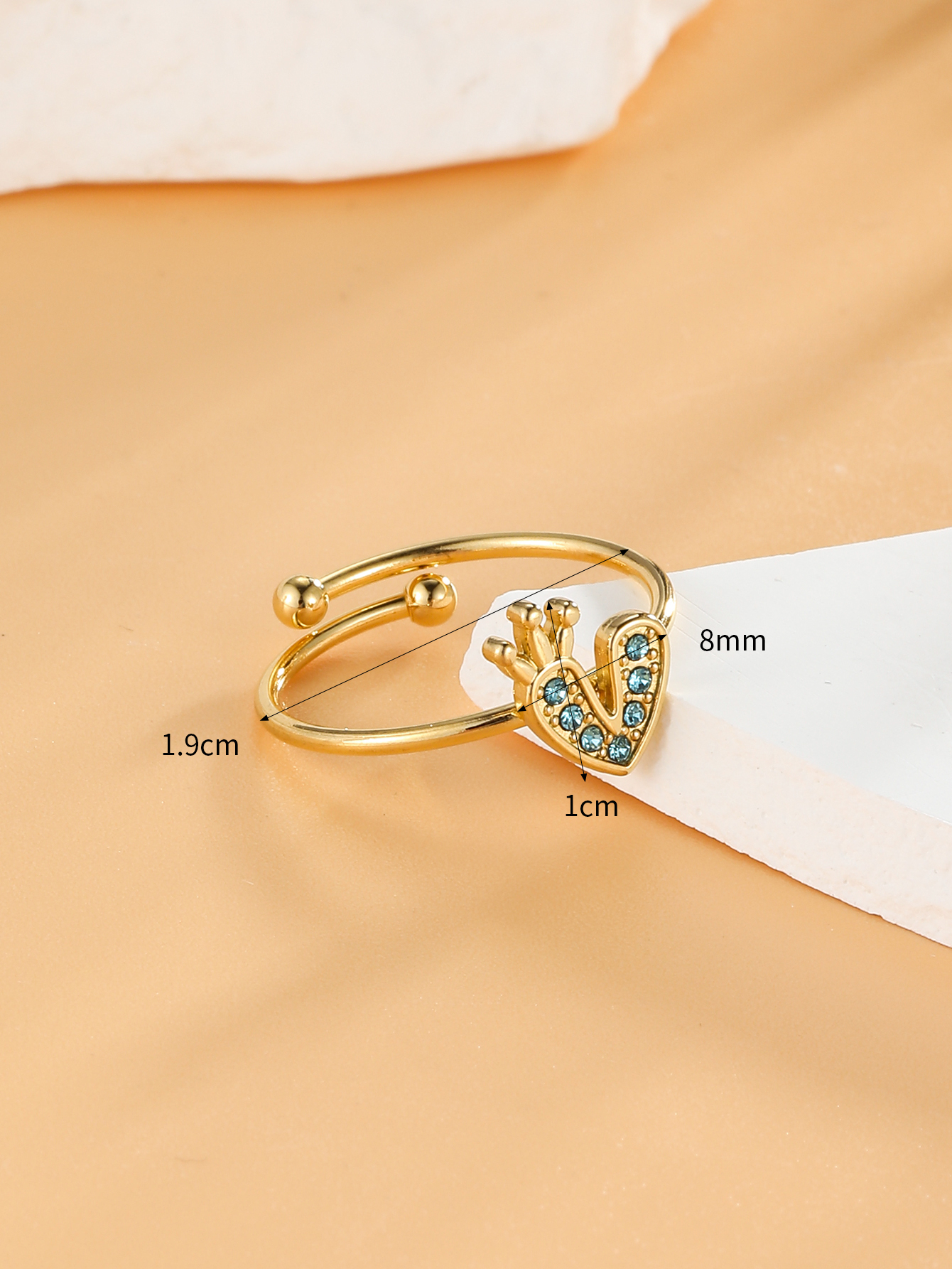 304 Stainless Steel 18K Gold Plated Elegant Streetwear Inlay Heart Shape Zircon Open Rings display picture 4