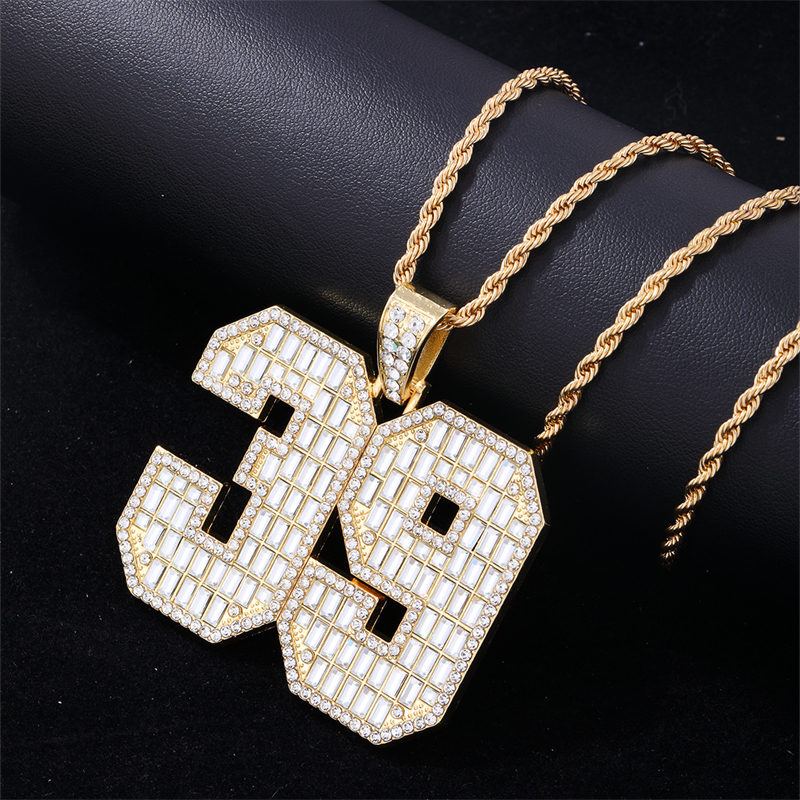 Hip-hop Letter Number Stainless Steel Alloy Plating Inlay Rhinestones Gold Plated Silver Plated Men's Charms Necklace display picture 6
