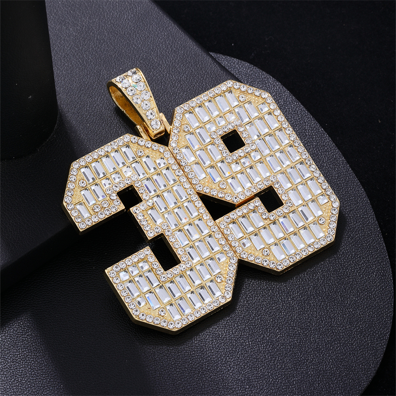 Hip-hop Letter Number Stainless Steel Alloy Plating Inlay Rhinestones Gold Plated Silver Plated Men's Charms Necklace display picture 7