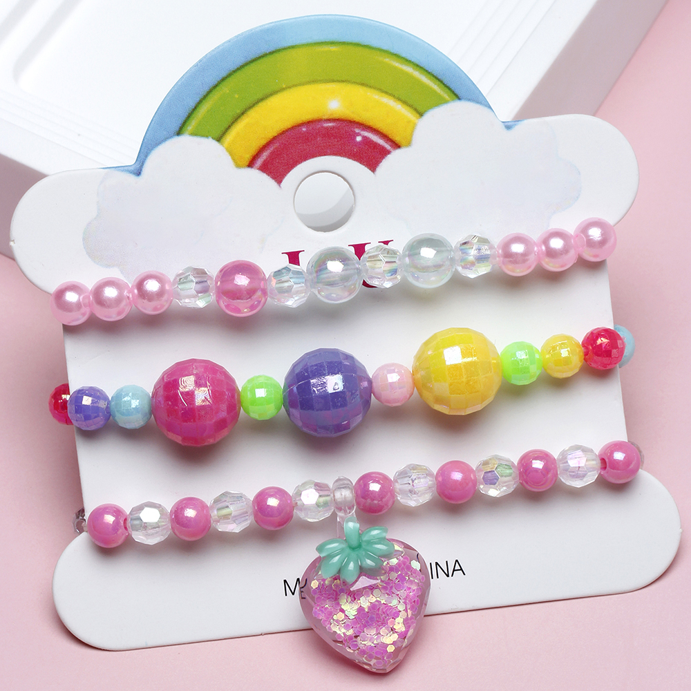 Cute Sweet Fruit Arylic Plastic Resin Beaded Girl's Bracelets display picture 1