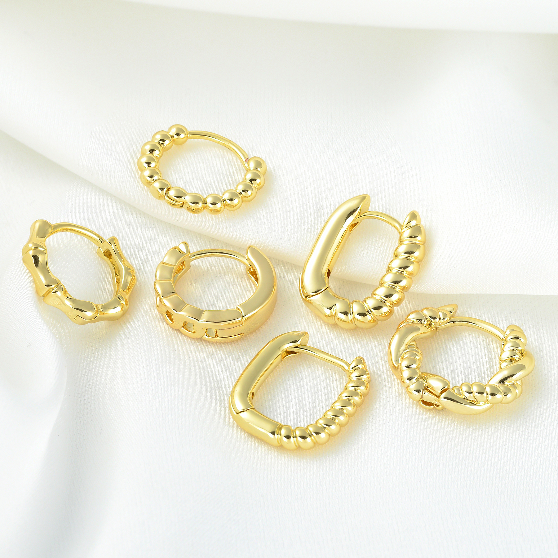 1 Piece Classic Style Geometric Plating Brass 18k Gold Plated Silver Plated Earrings display picture 2