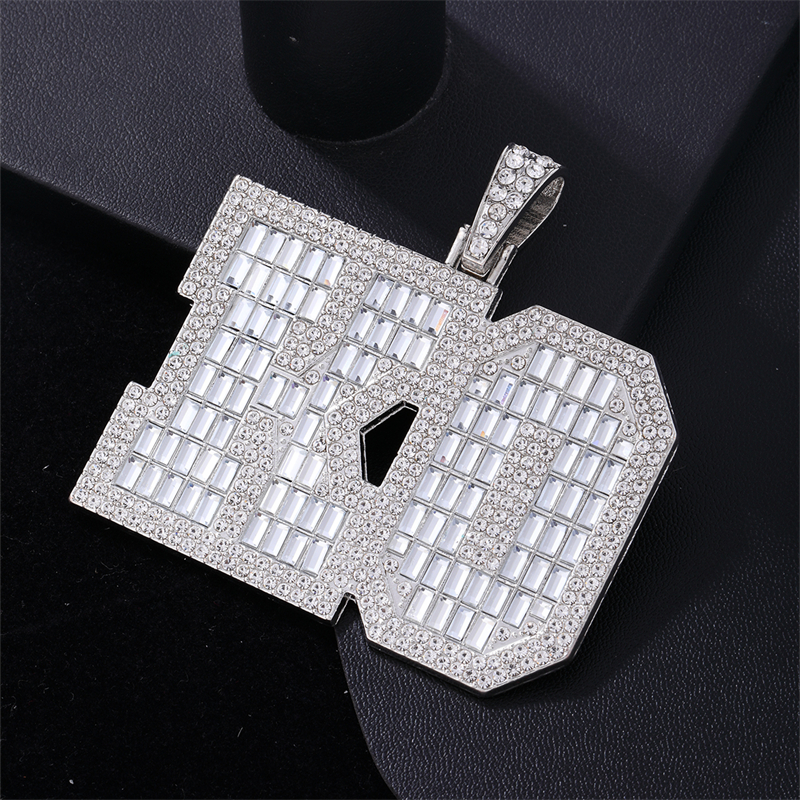 Hip-hop Letter Number Stainless Steel Alloy Plating Inlay Rhinestones Gold Plated Silver Plated Men's Charms Necklace display picture 11