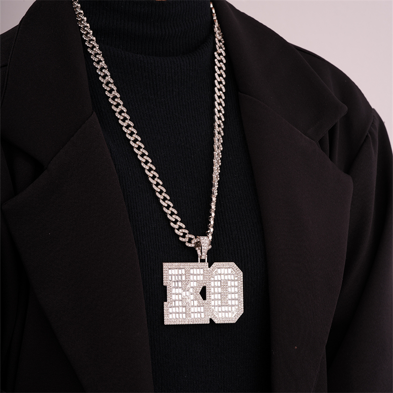 Hip-hop Letter Number Stainless Steel Alloy Plating Inlay Rhinestones Gold Plated Silver Plated Men's Charms Necklace display picture 10