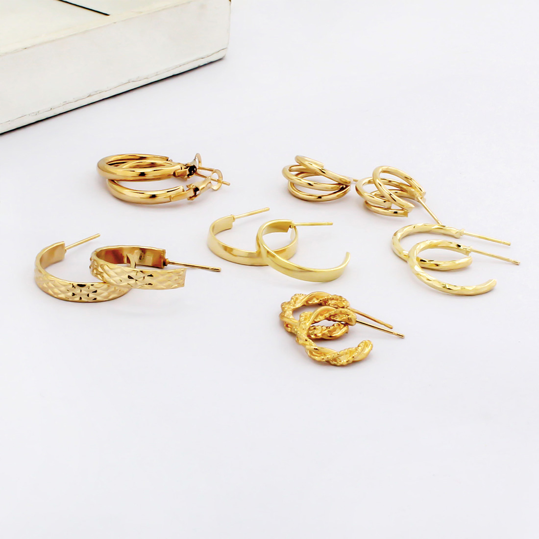 1 Set IG Style Simple Style Geometric Circle Plating Iron Earrings display picture 5