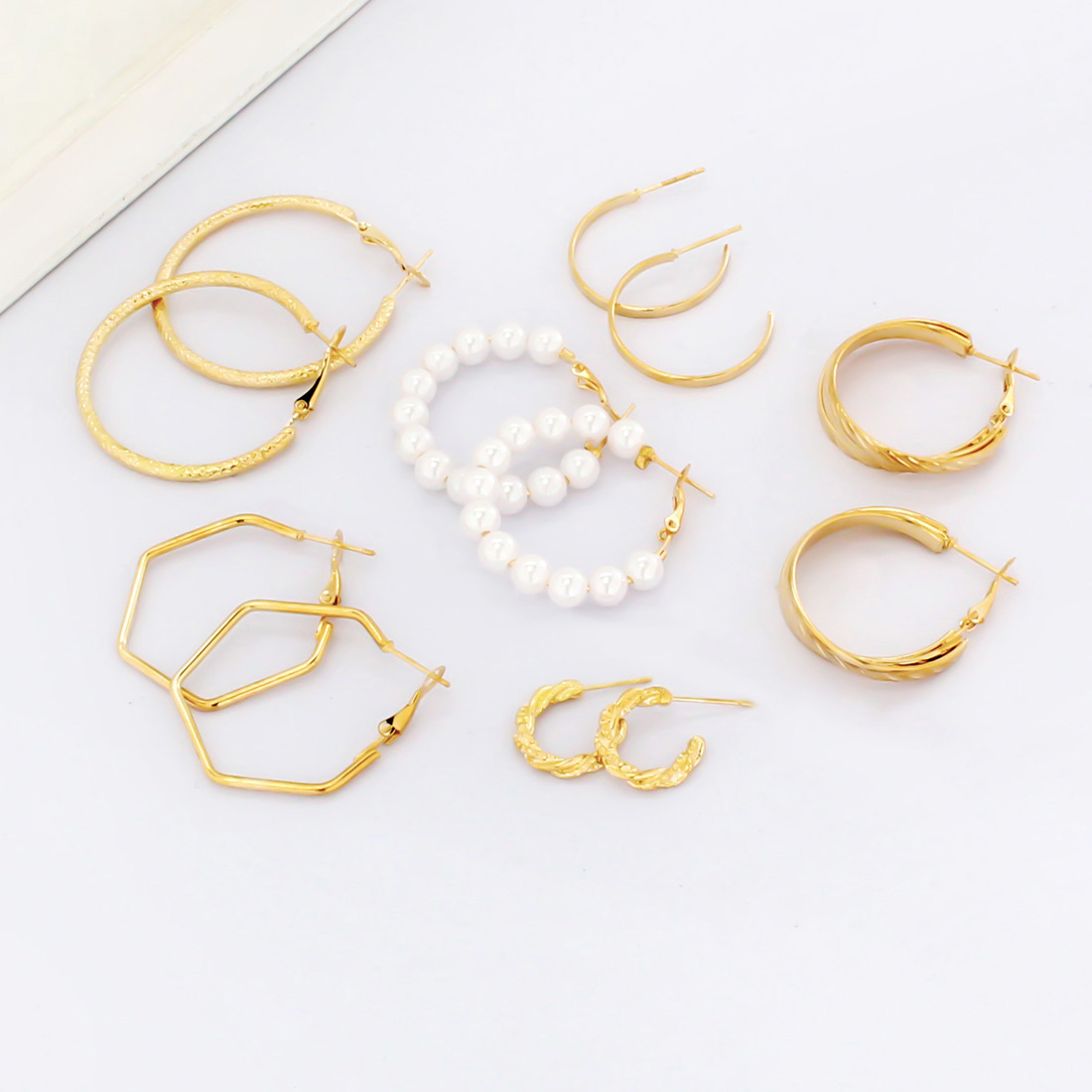 1 Set IG Style Simple Style Geometric Circle Plating Iron Earrings display picture 8