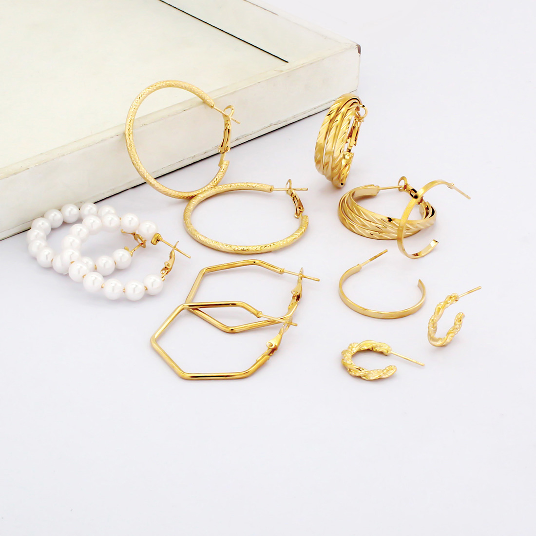 1 Set IG Style Simple Style Geometric Circle Plating Iron Earrings display picture 10